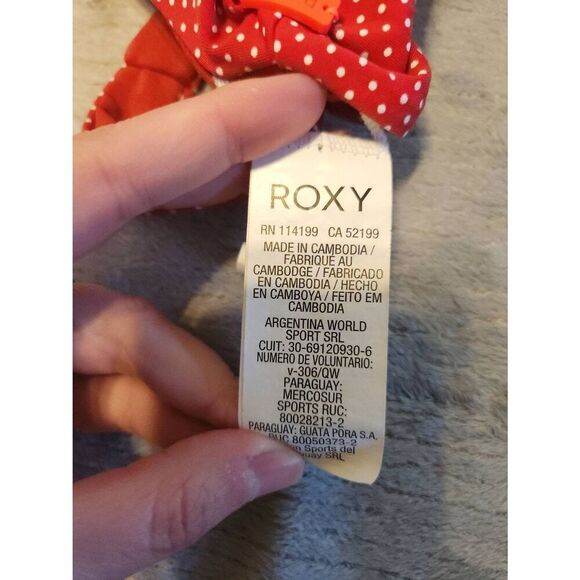 Roxy Women's Red Polka Dot Scoop Neck One Piece Swimsuit Size L - Picture 3 of 4